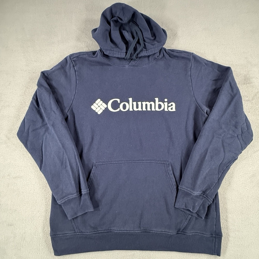 Columbia Hoodie Sweatshirt Men's Size Large‎ Blue Long Sleeve Drawstring